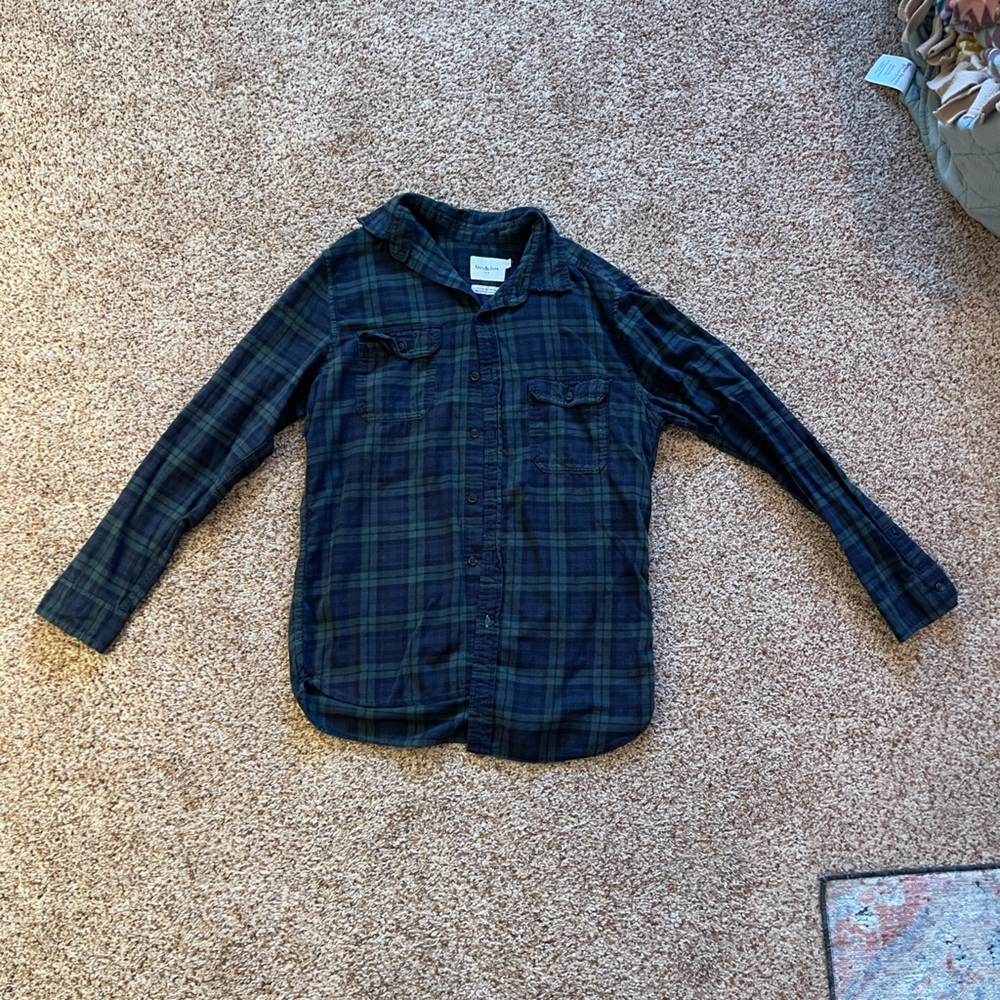 Goodfellow & Co Green and Gray Plaid Shirt